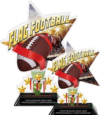 Flag Football Shattered Star Colorix Acrylic Trophies