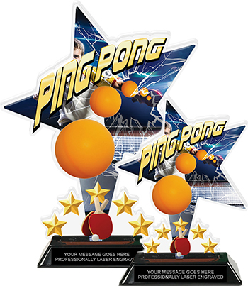 Ping Pong Shattered Star Colorix Acrylic Trophies