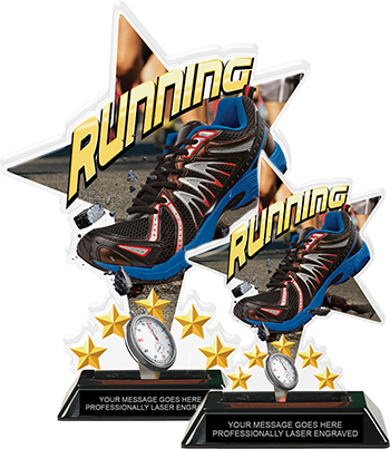 Running Shattered Star Colorix Acrylic Trophies