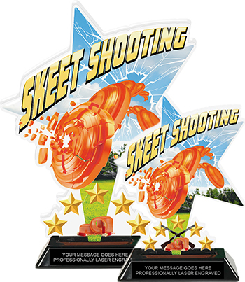 Skeet Shooting Shattered Star Colorix Acrylic Trophies
