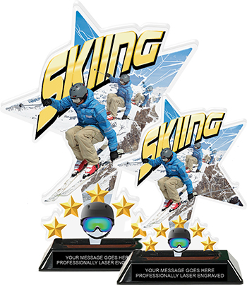 Skiing Shattered Star Colorix Acrylic Trophies