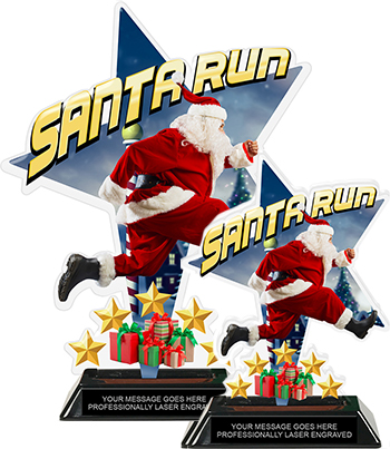 Santa Run Shattered Star Colorix Acrylic Trophies