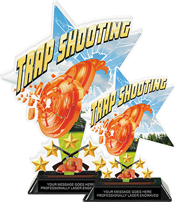 Trap Shooting Shattered Star Colorix Acrylic Trophies