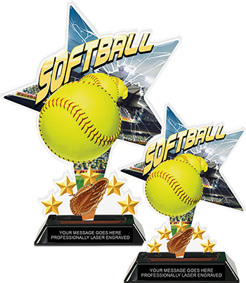 Softball Shattered Star Colorix Acrylic Trophies