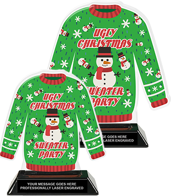 Ugly Christmas Sweater Party Colorix-T Acrylic Trophies