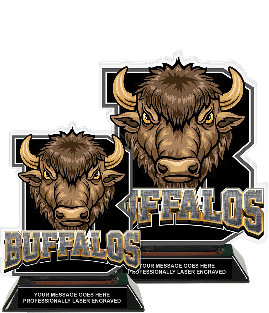 Buffalos Mascot Colorix-T Acrylic Trophies - Black