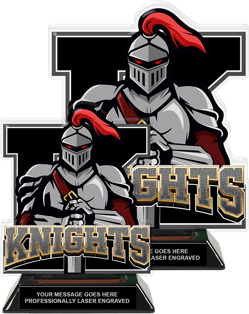 Knights Mascot Colorix-T Acrylic Trophies - Black