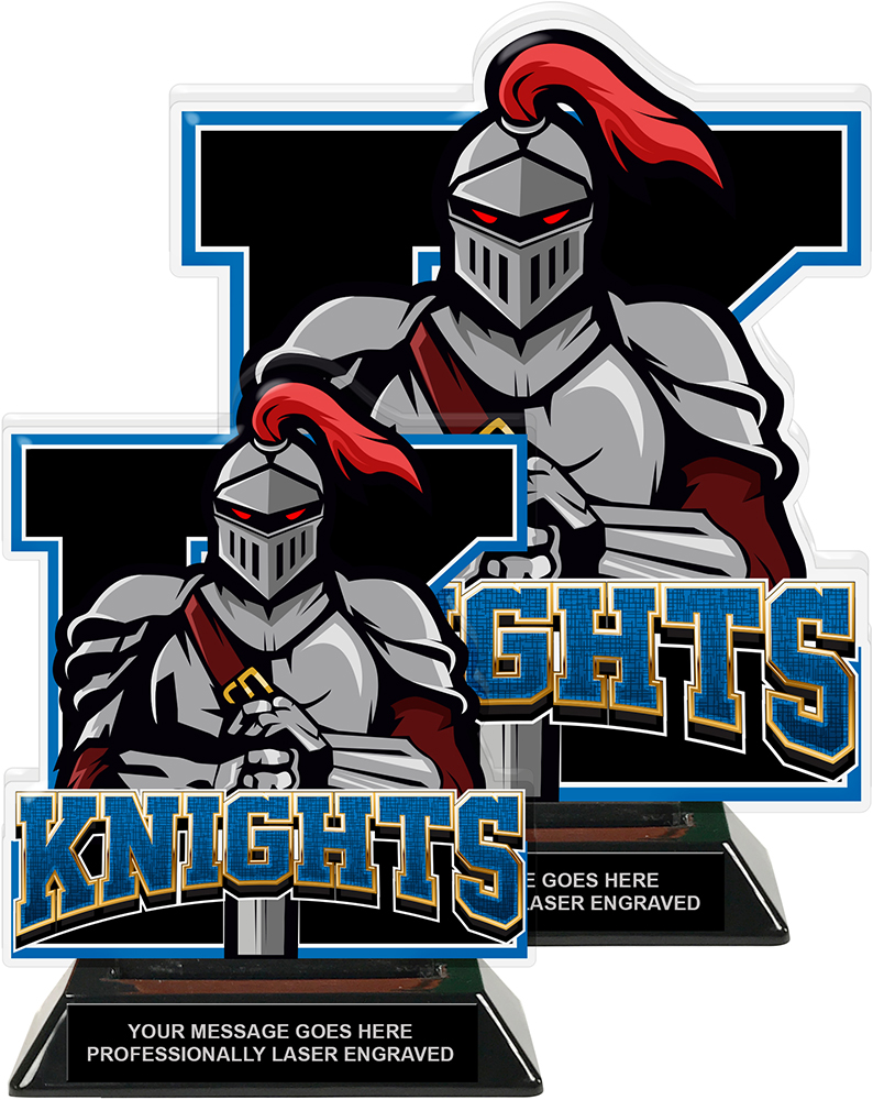 Knights Mascot Colorix-T Acrylic Trophies - Blue