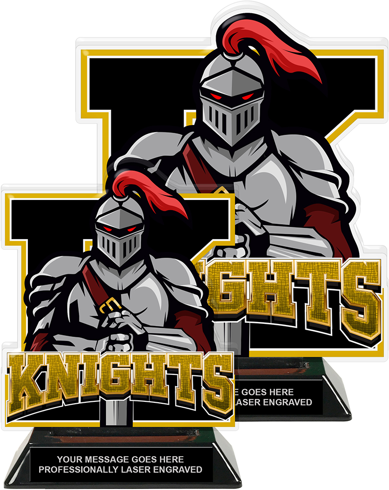 Knights Mascot Colorix-T Acrylic Trophies - Gold