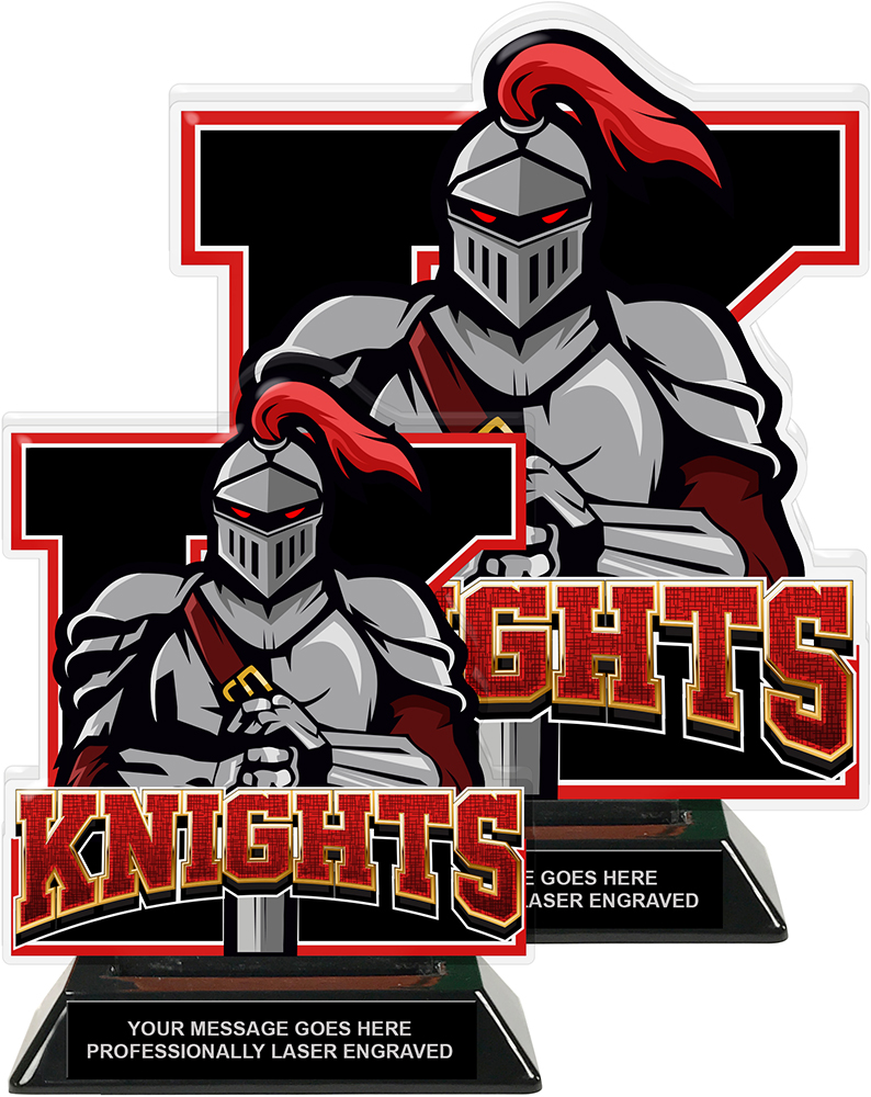 Knights Mascot Colorix-T Acrylic Trophies - Red