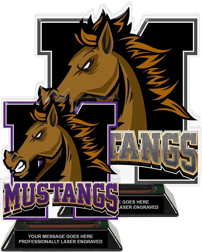 Mustangs Mascot Colorix-T Acrylic Trophies