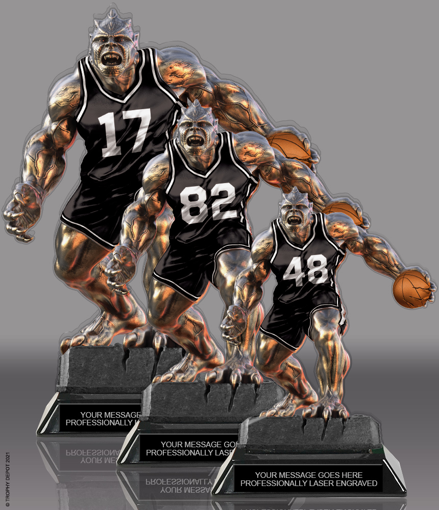 Beast Basketball Choose Your Number Acrylic Trophies - Black