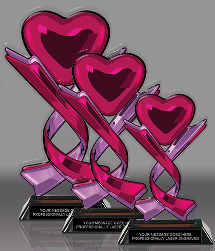 Heart & Ribbons Colorix Acrylic Trophies