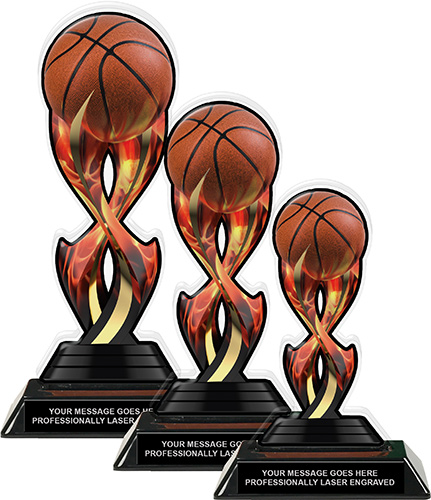 Basketball Tribal Flames Colorix-T Acrylic Trophies