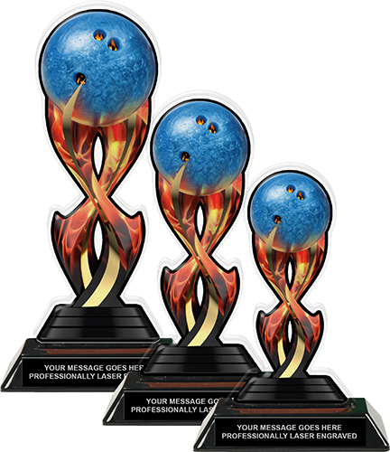 Bowling Tribal Flames Colorix-T Acrylic Trophies