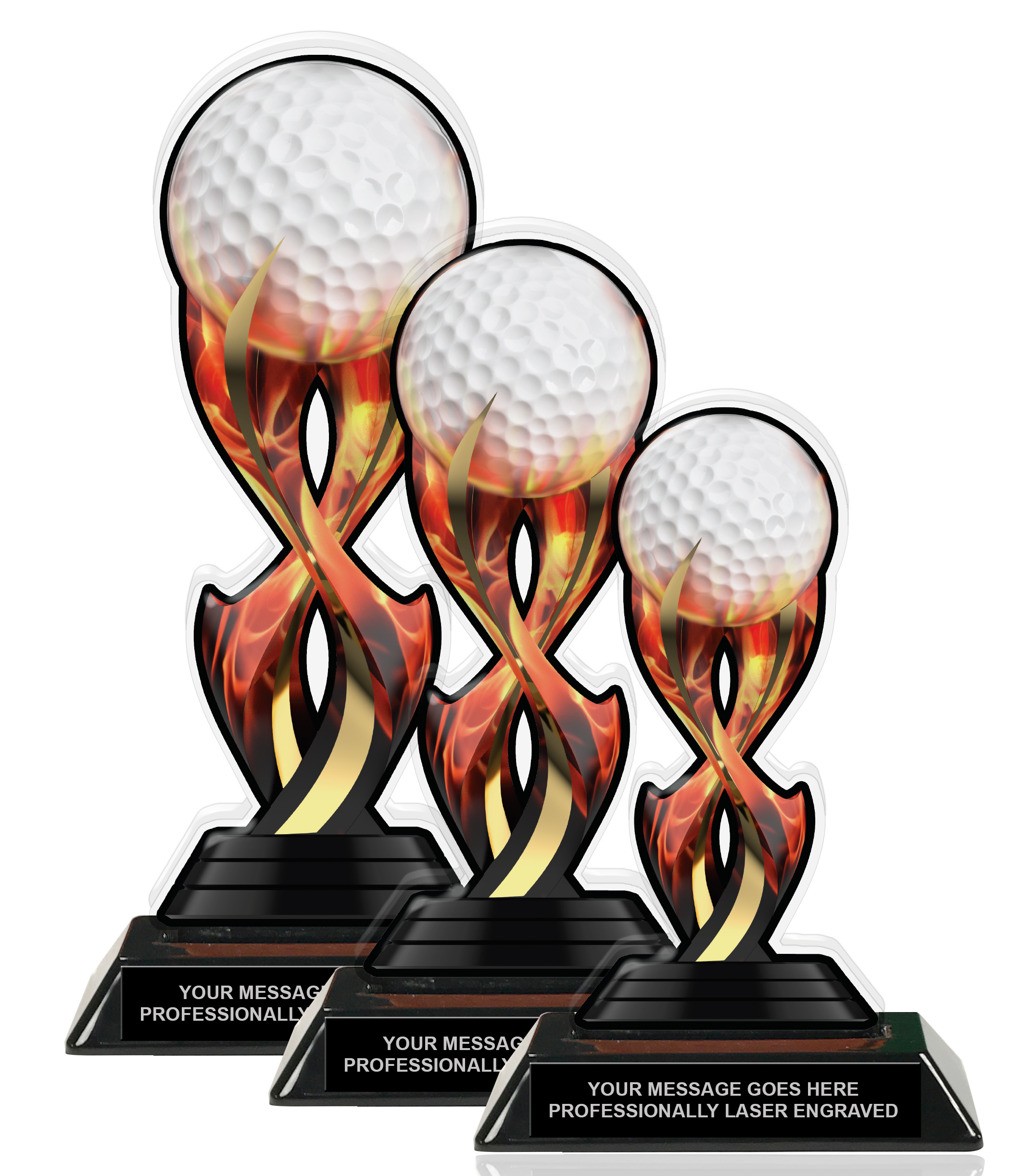 Golf Tribal Flames Colorix-T Acrylic Trophies
