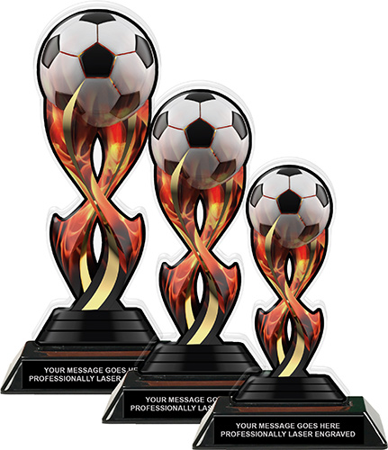 Resin 3D Silver Football Ball Trophies Trophy 5 sizes FREE Engraving 