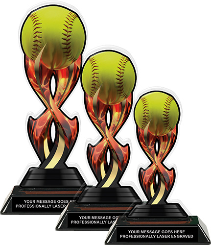 EASY ASSEMBLY REQUIRED HOLDS REAL SOFTBALL 5.5" SOFTBALL TROPHY 