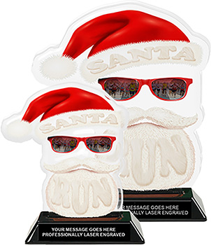 Santa Run Face Colorix-T Acrylic Trophies