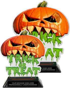 Halloween Jack-o-Lantern Trick or Treat Colorix-T Acrylic Trophies