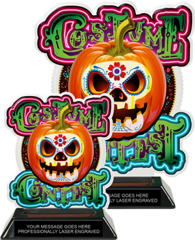 Halloween Sugar Skull Costume Contest Colorix-T Acrylic Trophies