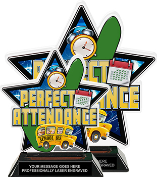 Perfect Attendance Colorix-T Acrylic Trophies