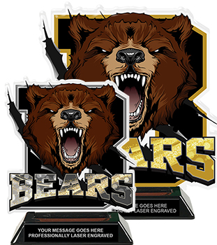 Bears Mascot Colorix-T Acrylic Trophies