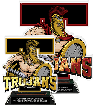 Trojans Mascot Colorix-T Acrylic Trophies