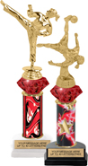 Ruby Red Diamond Riser Trophies on Horseshoe Bases