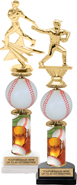 Baseball Squeeze & Spin Riser Trophies on Horseshoe Bases