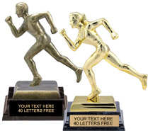 Track XL Bright & Antiqued Gold Tone Trophies
