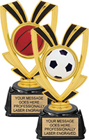 Victory Ribbon Trophies on Synthetic Regal Bases
