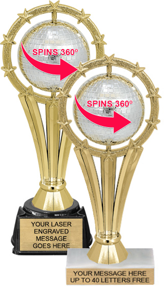 Spinning Mirror Ball Dance Trophies