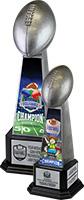 Championship Football Trophies on Monument Bases