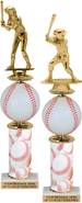 Baseball Squeeze & Spin Riser on Marble Base Trophies