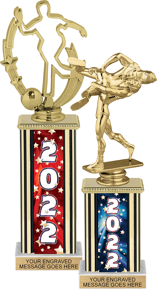 Exclusive Glowing Rectangle Year Star Column Trophies