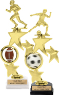 Triple Star Spinning Trophies