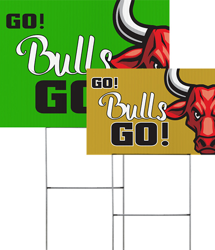 Bull Mascot Yard Signs