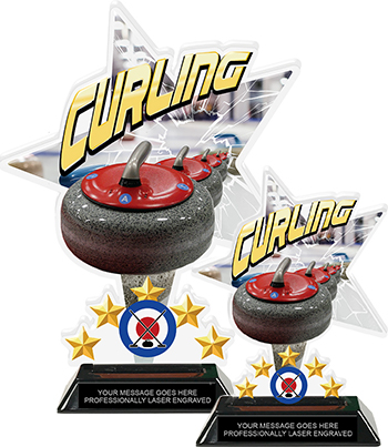 Curling Shattered Star Colorix Acrylic Trophies