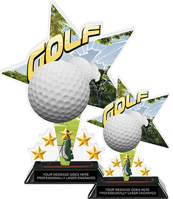 Golf Shattered Star Colorix Acrylic Trophies