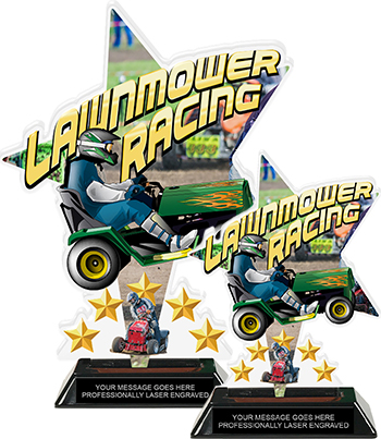 Lawnmower Racing Shattered Star Colorix Acrylic Trophies