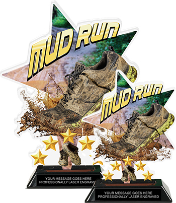 Mud Run Shattered Star Colorix Acrylic Trophies