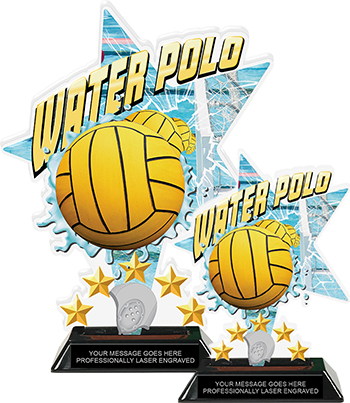 Water Polo Shattered Star Colorix Acrylic Trophies