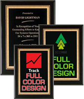 Black Stained Piano Finish Plaques - Engraved or Color