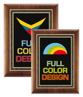 Solid American Walnut Plaques with Black Florentine Borders - Color