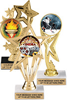 Color Insert Trophies on Genuine Marble