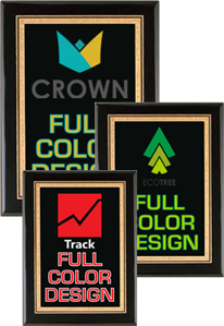 Black Stained Piano Finish Plaques - Color