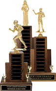 Empire Walnut Perpetual Trophies w/ Extra Large Figures