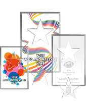 Removable Star Acrylic Awards - Engraved or Color