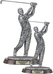 Golfer Silver Resin Trophies